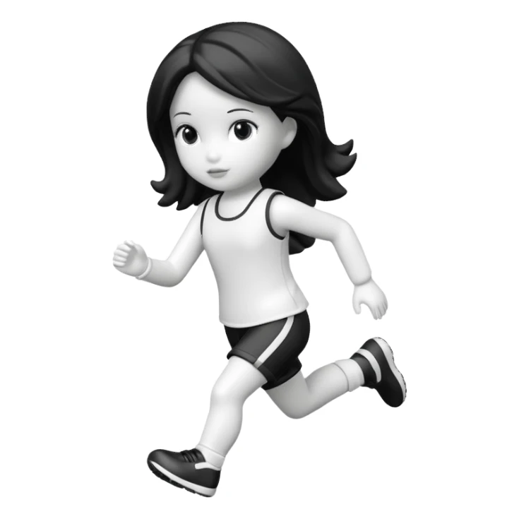 corriendo muñeco blanco y negro sticker
