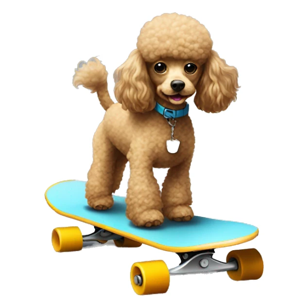 Poodle on skateboard sticker