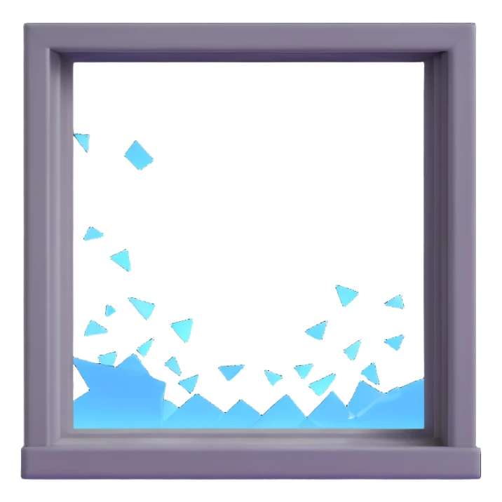 broken window with shattered glass sticker