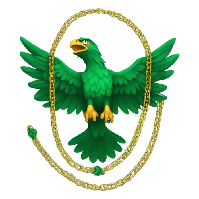Green eagles with gold chain sticker