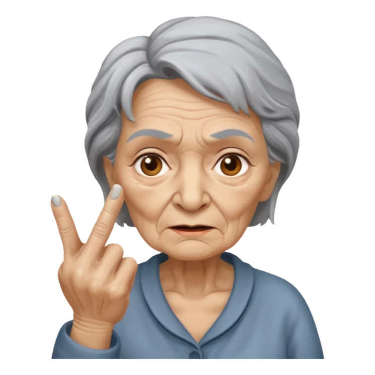 mittelfinger die eine oma zeigt  sticker