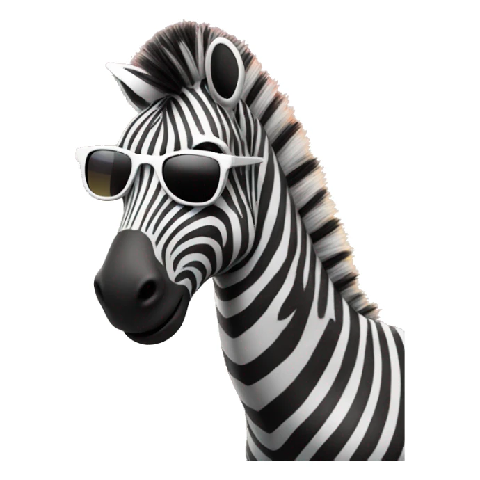 cool zebra at the sunset with sunglasses sticker