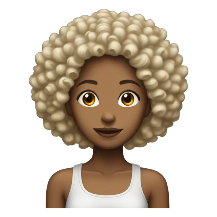 hyperealistic girl with curly afro sticker