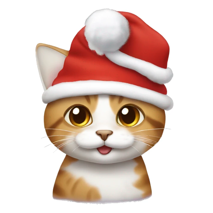 Cute cat with Santa hat sticker