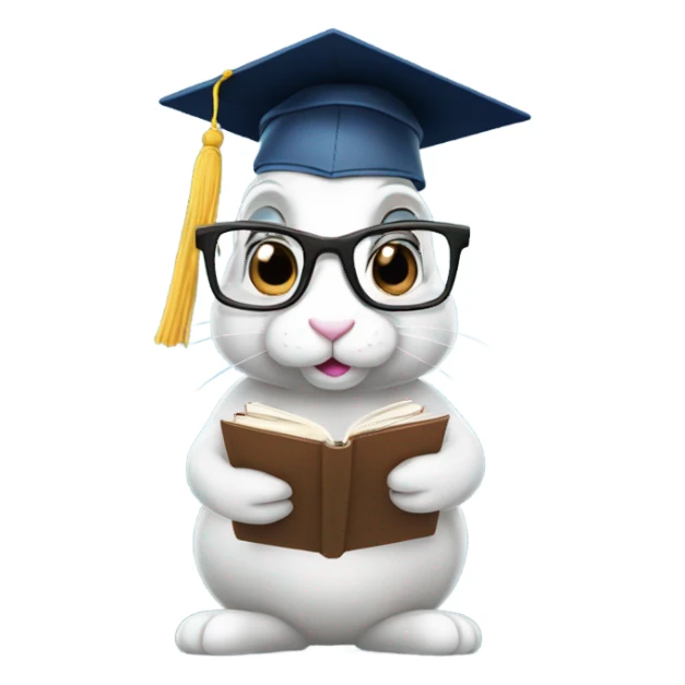 smart rabbit grad student sticker