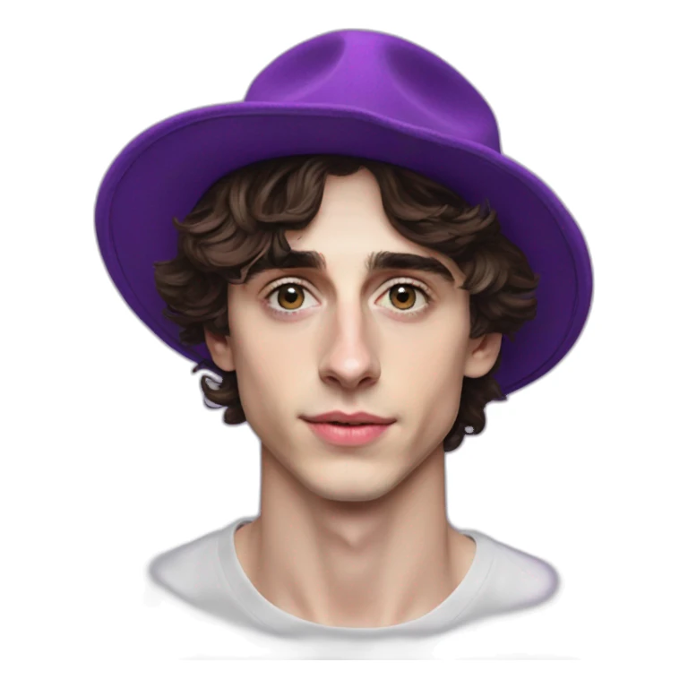 Timothée Chalamet high purple hat sticker