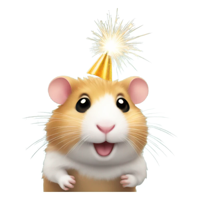 Christmas hamster with sparkler sticker