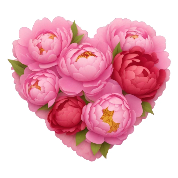 Heart with peonies sticker