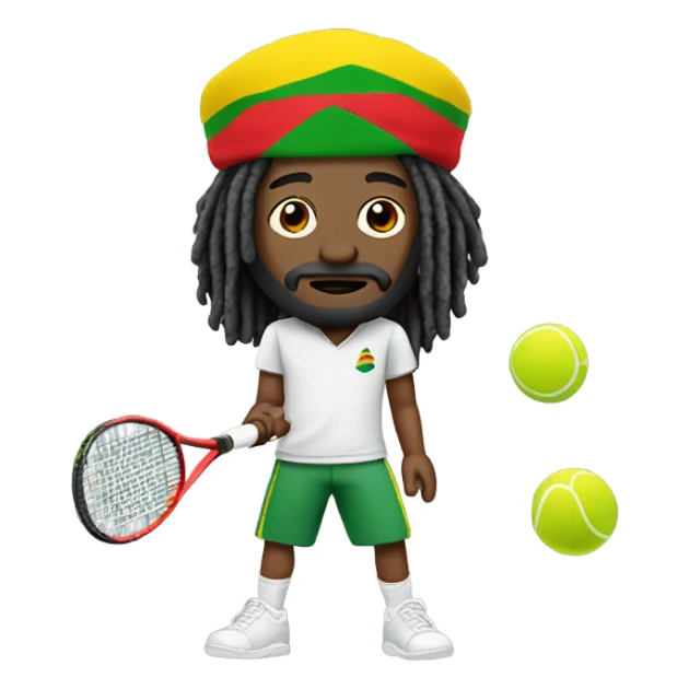 Rastafarian playing tennis sticker