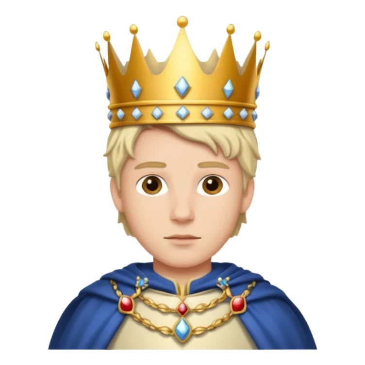 young white king with crown sticker