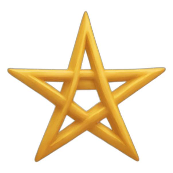 a 3/4 view of a pentagram sticker