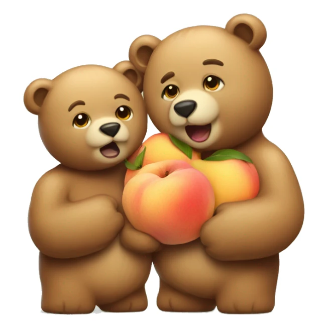Bear with peach as a couple  sticker