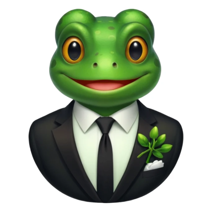 frog with tie sticker