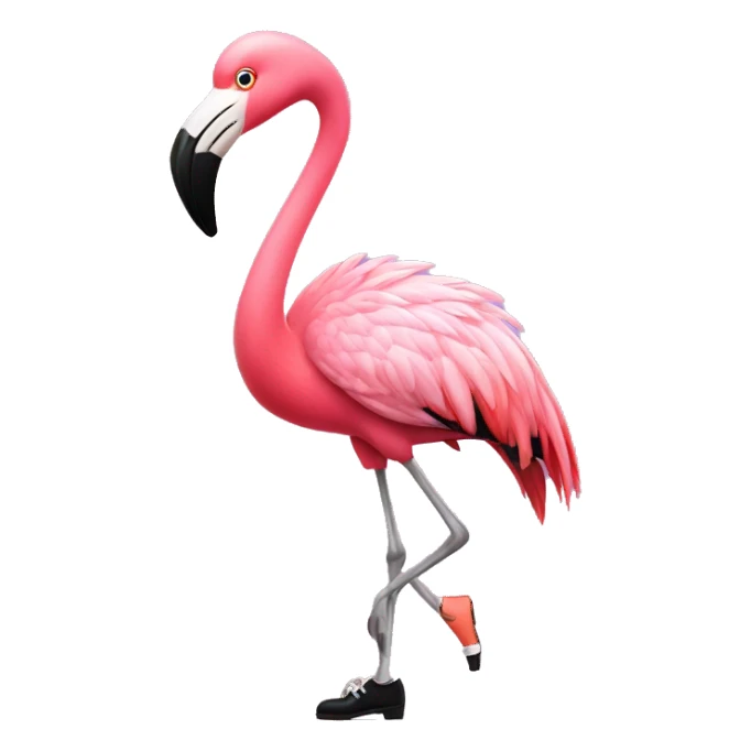 Flamingo with tap dancing shoes sticker