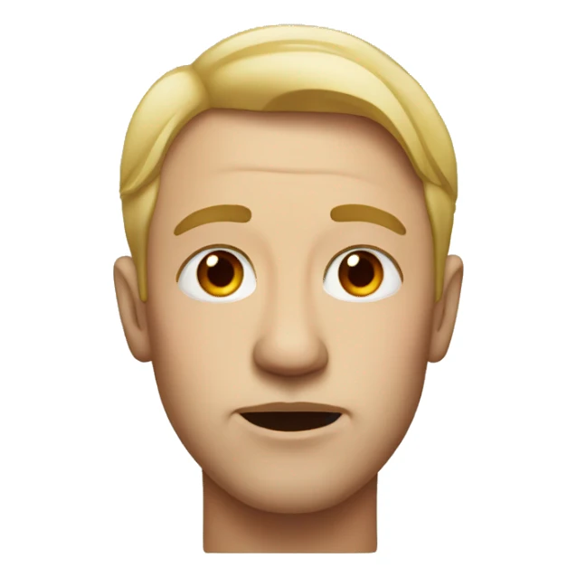 Man with red spot on lip sticker