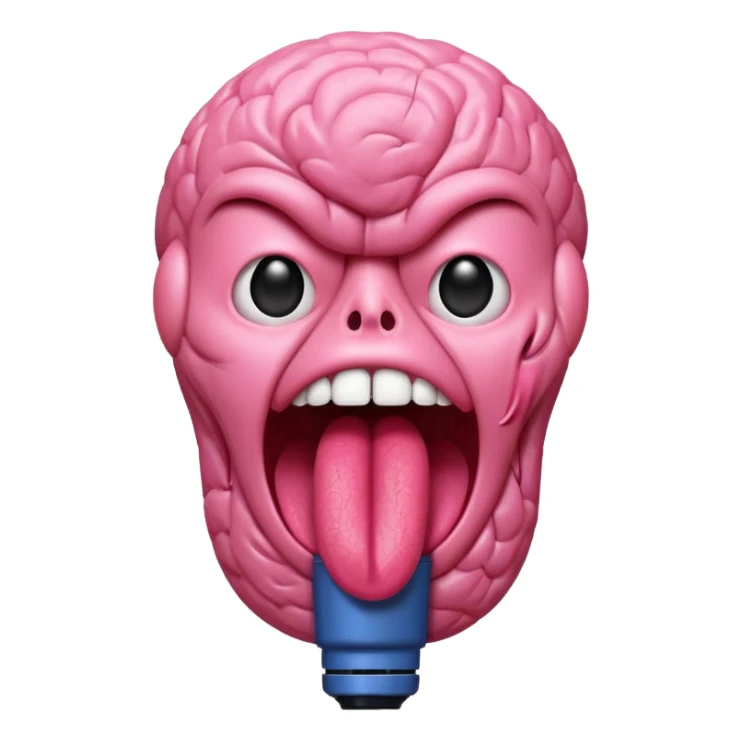 Microphone head with a human tongue crammed inside it. sticker