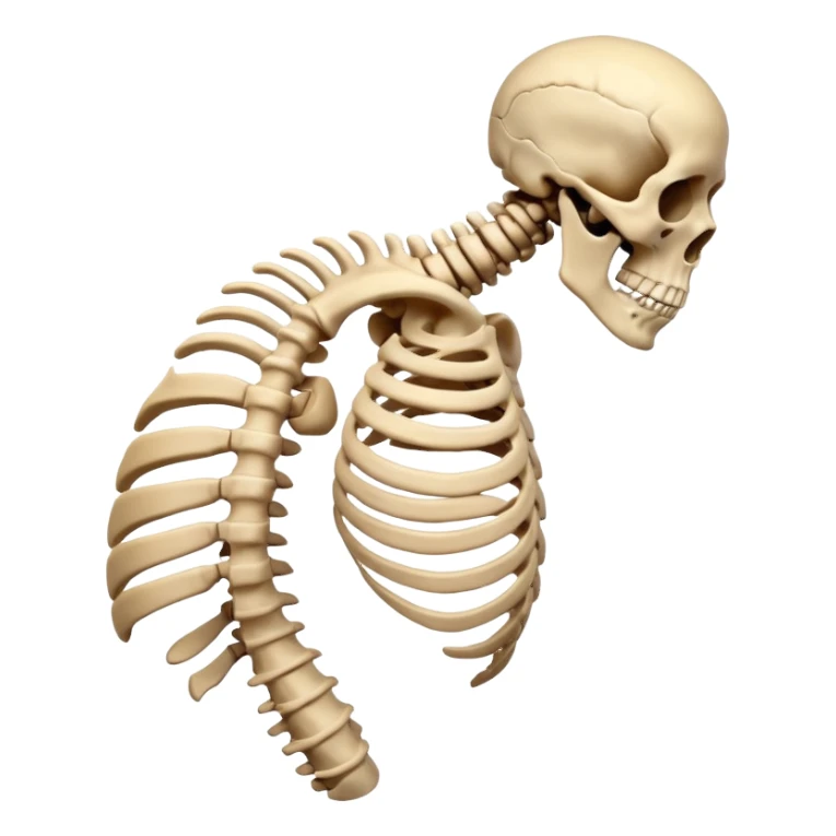 human Spine skelton from side sticker