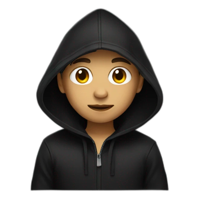Boy in black hood sticker
