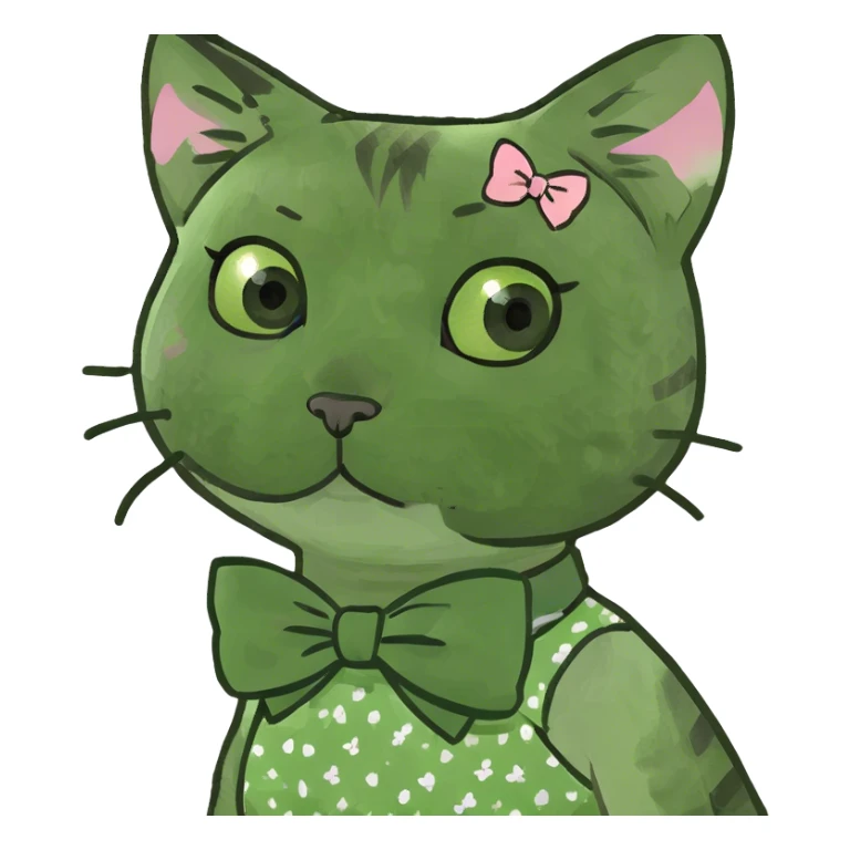 Small gray tabby cat girl  sticker