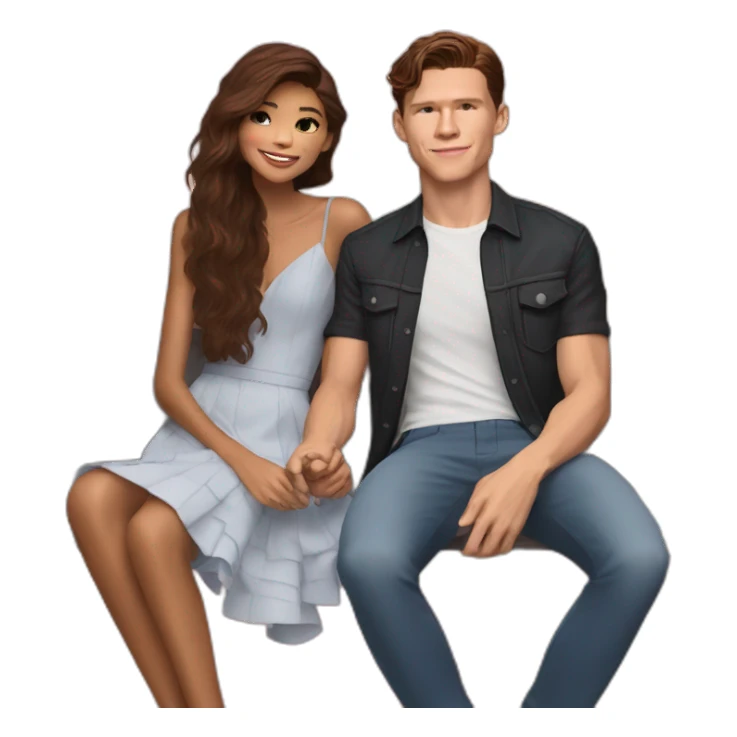 Zendaya and Tom Holland having a date sticker