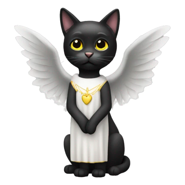 black cat angel sticker