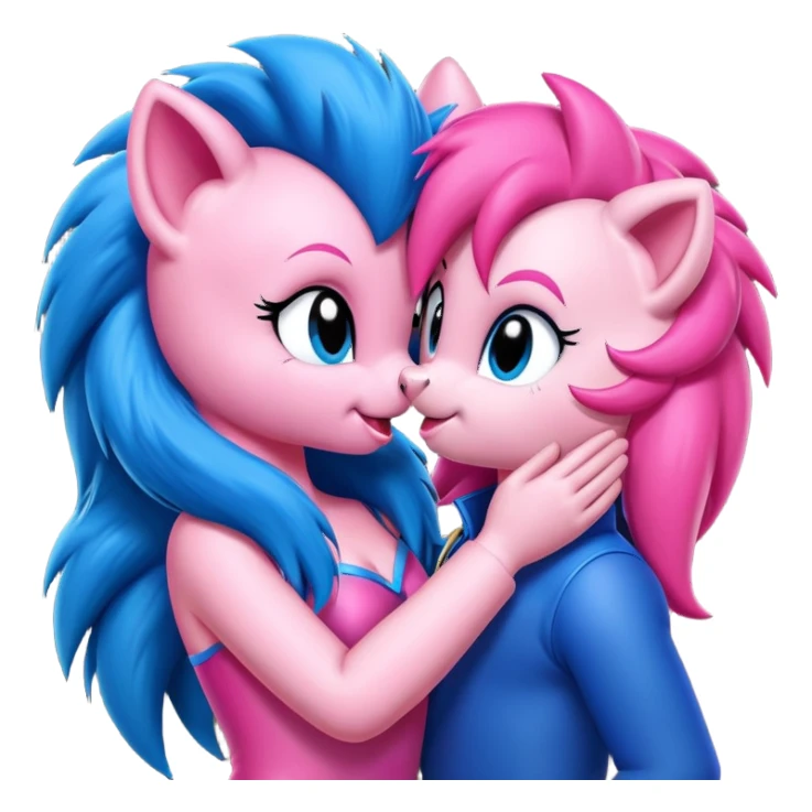 Pinkie Pie kissing Sonic  sticker