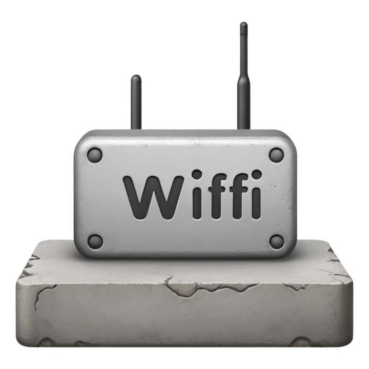 A Block saying "wifi" lying on a street sticker