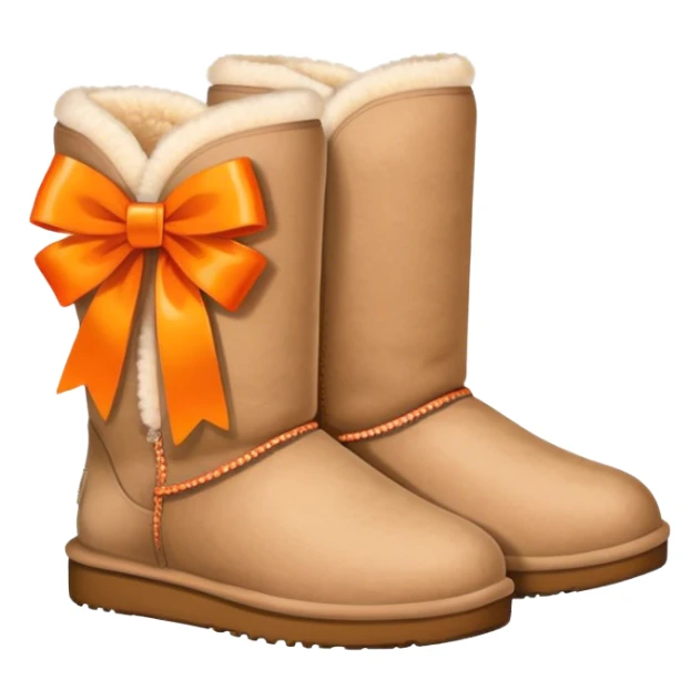 Super cute Uggs with orange bows sticker