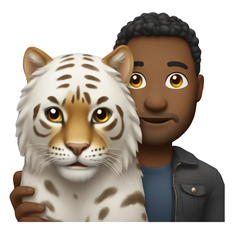 Human with big cat  sticker