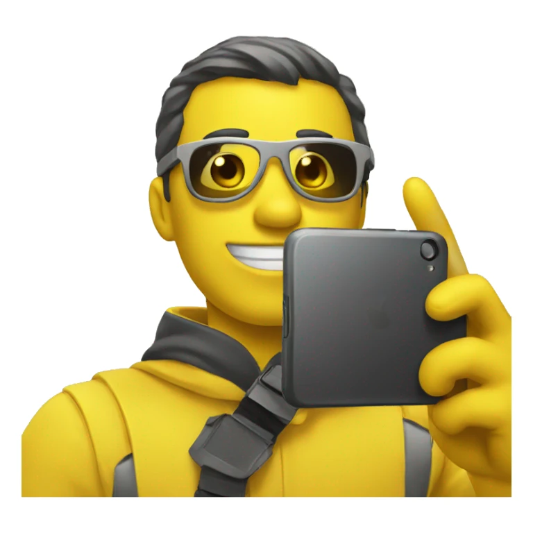 Yellow man taking a selfie  sticker