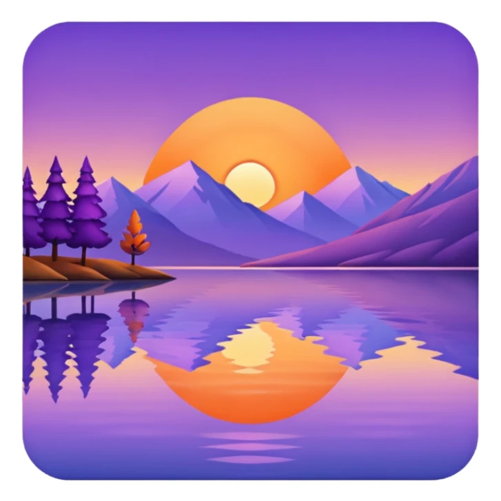 lake sunset sticker