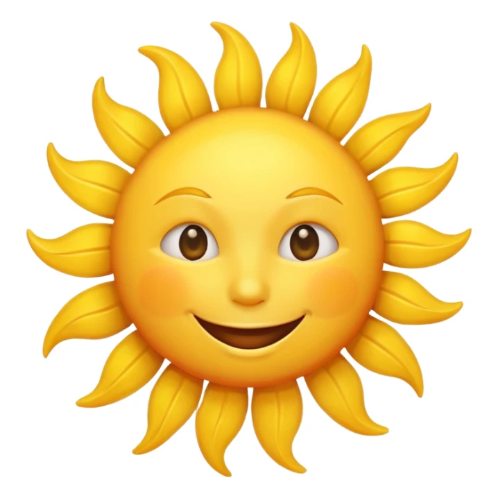 smiling sun emoji, simple and cheerful sticker