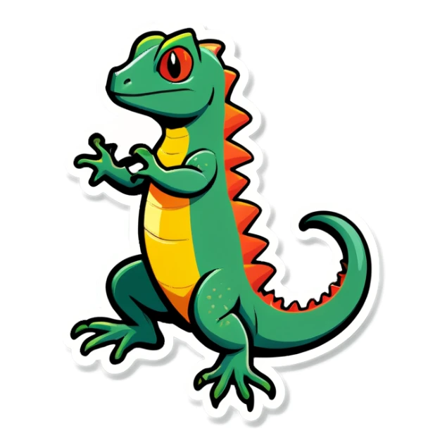 Lizard in the army sticker