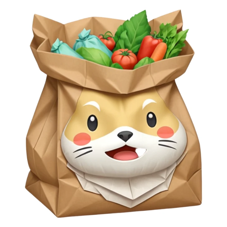 Ghibli style grocery bag sticker