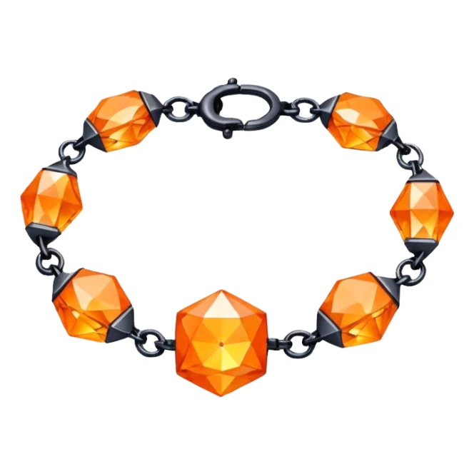 fantasy magic orange bracelet diamonds low poly sticker