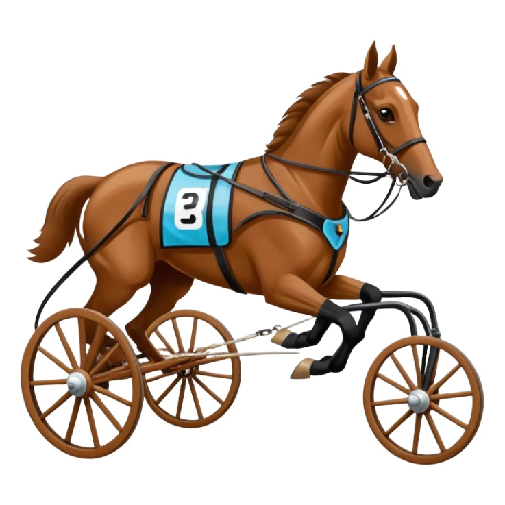 Harness racing sulky with driver sticker