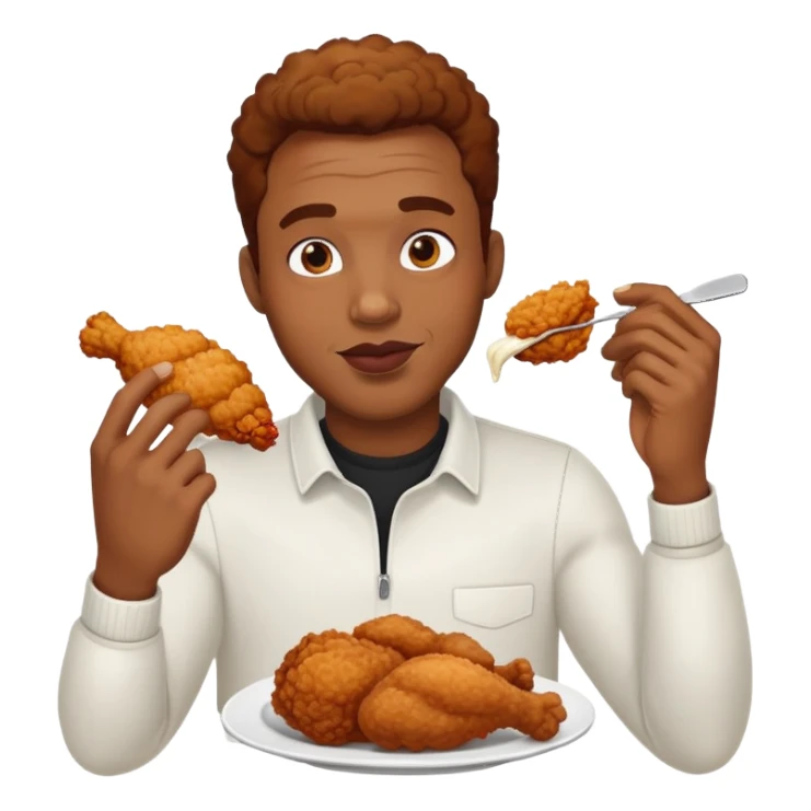 Black man eating chicken sticker