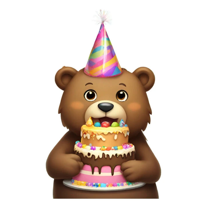 Bear celebrating her birthday sticker