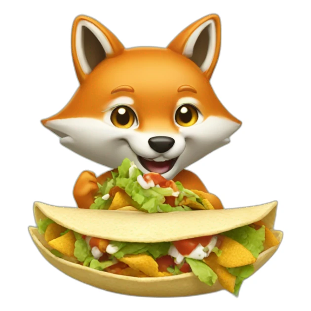 A fox eating tacos  sticker
