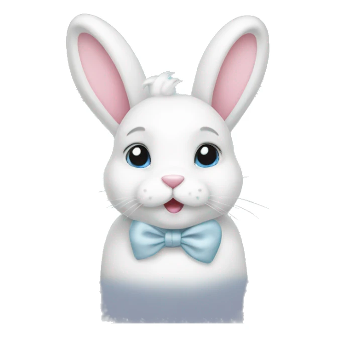 bunny with white bow sticker