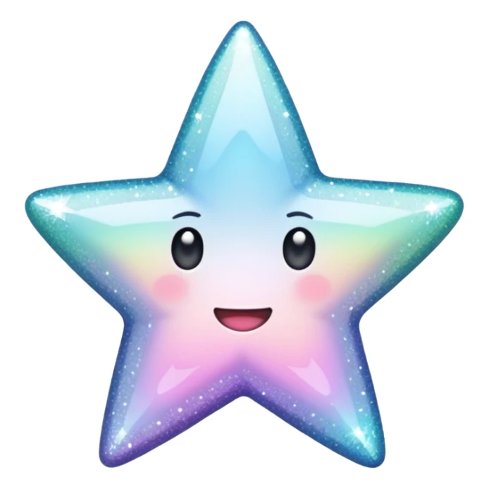 glitter white star sticker