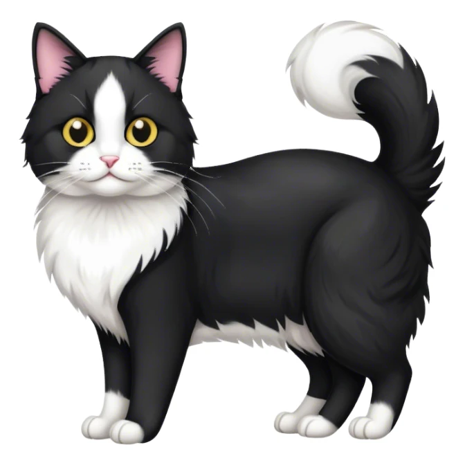 Long haired tuxedo cat sticker