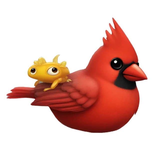 Cardinal cuddling with sea slug sticker