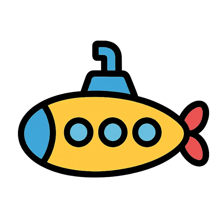 colored denizaltı (submarine) icon sticker