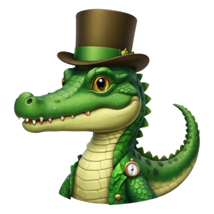 Crocodile with a top hat and monocle sticker