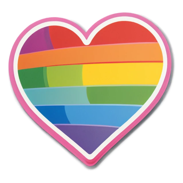 Heart rainbow sticker