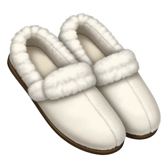 white fluffy slippers sticker