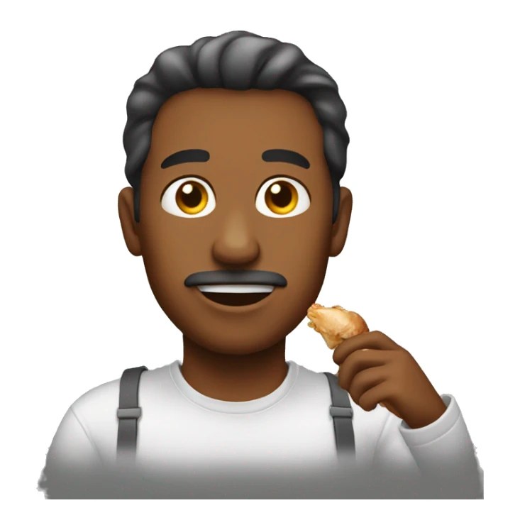 man eating chicken sticker