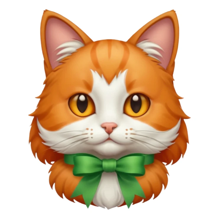 cat with green ribbon sticker