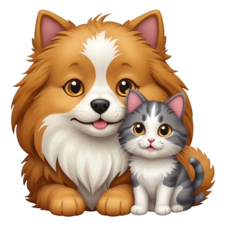 Dog with a cat sticker